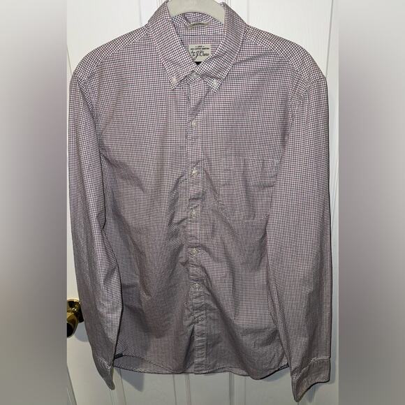J.Crew Men’s Red, White, Blue Checkered Button Down Long sleeve shirt size small - Picture 1 of 9